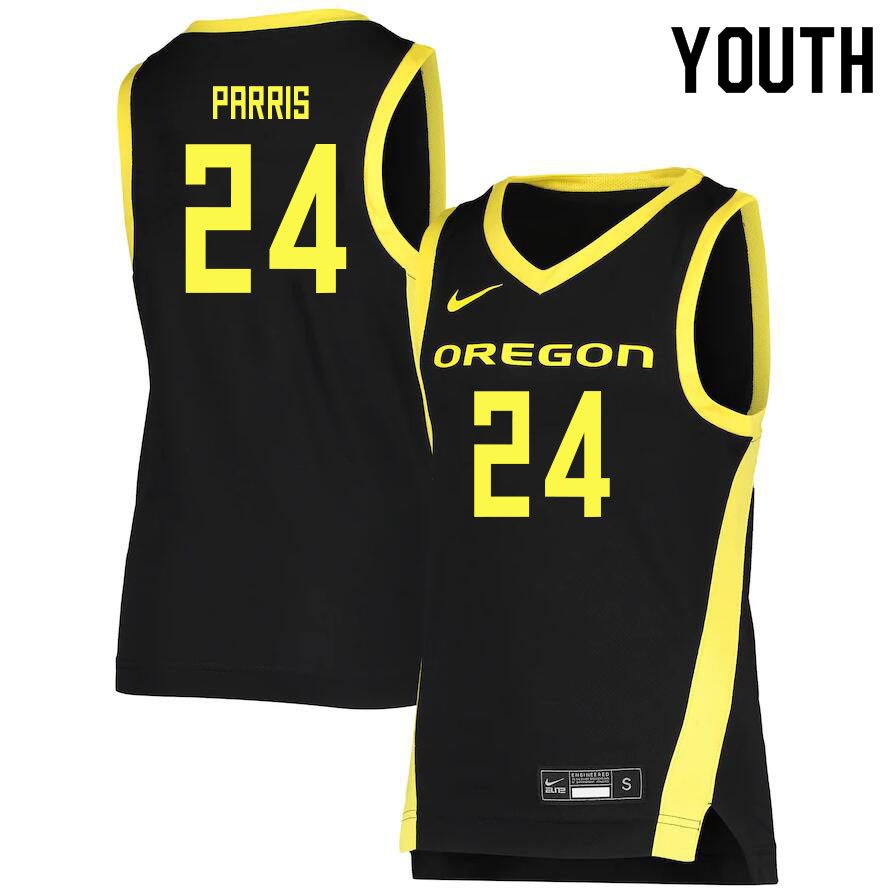 Youth # #24 Brady Parris Oregon Ducks College Basketball Jerseys Sale-Black